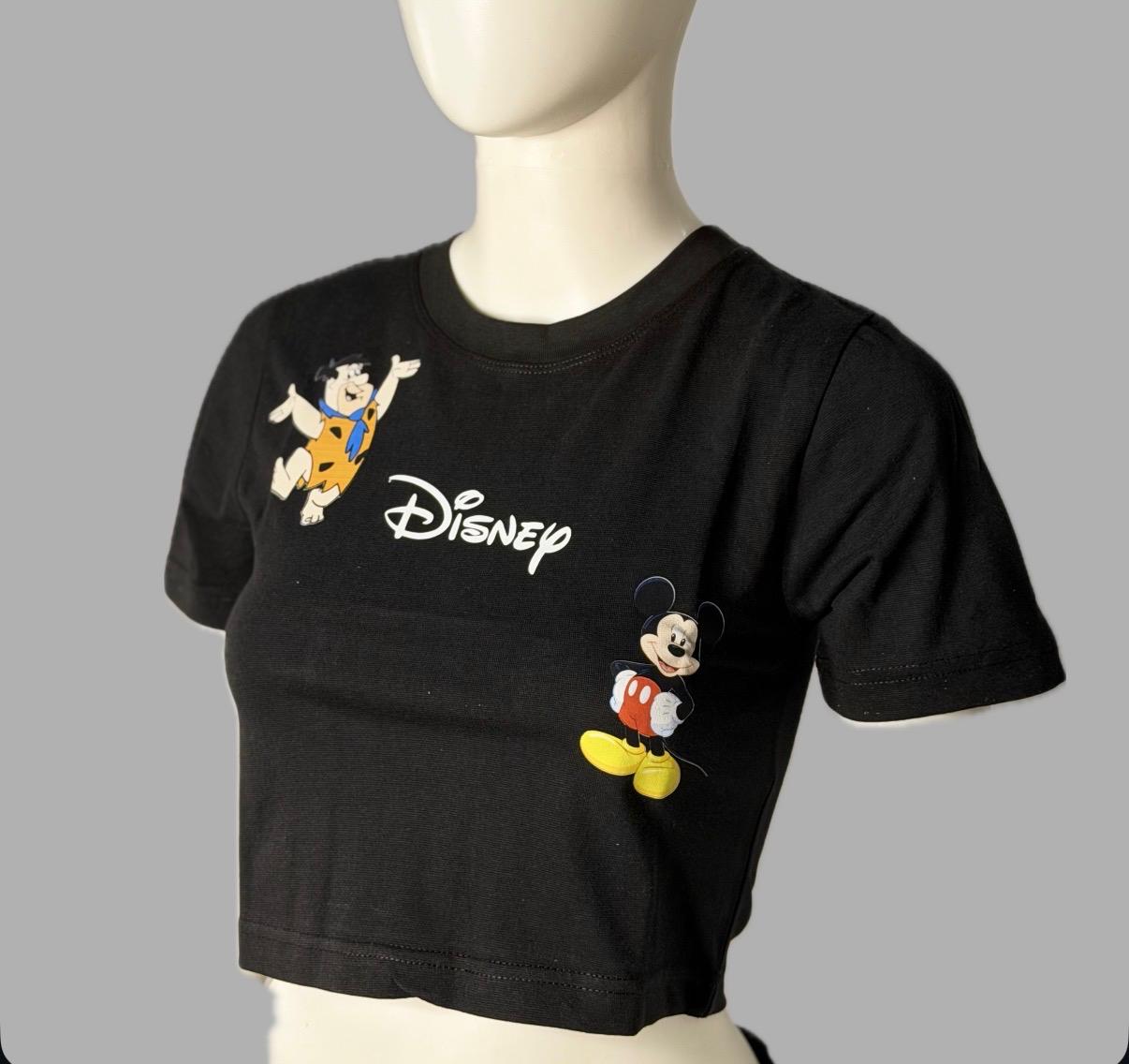 disney printed cotton crop top