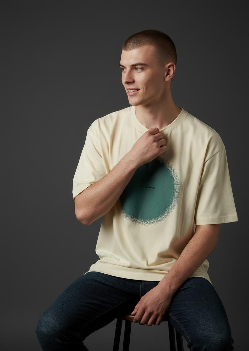 premium off white cotton round neck t shirt